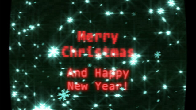 Retro CRT Christmas Animated Title &ndash; Wide Vintage Style