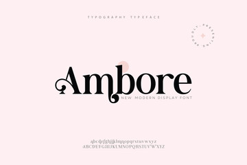 Ambore typography beauty fashion elegant minimalist serif italic fonts decorative wedding vintage retro logos. Minimal luxury font alphabet logo. Vector illustration
