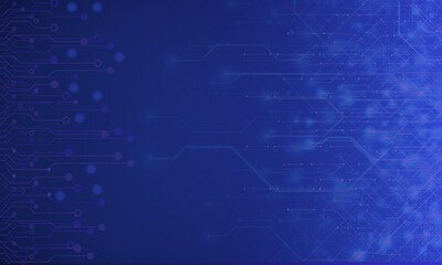 Blue Line and Dots Technology Background Design