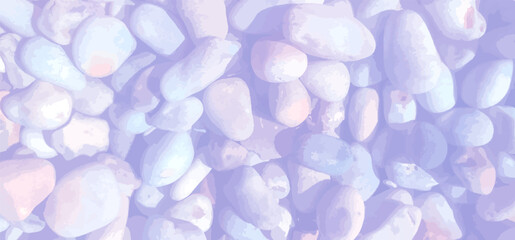 Natural Sea Coastal Stones Background. Pebble Texture by the Ocean