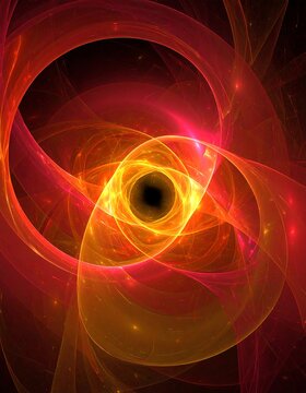 Fototapeta Abstract fractal design with swirling vibrant colors