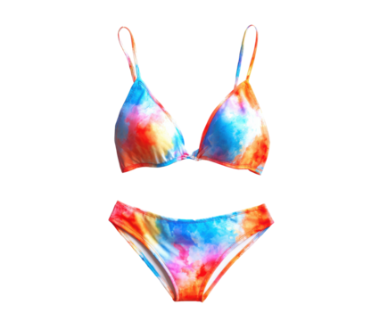 Bright tie dye bikini set for vibrant summer beach days