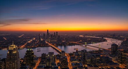 Obraz premium sunset over the city