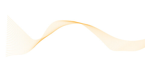 Golden and white wavy curve line with digital future technology concept background. Line art striped graphic template, banner background. Vector illustration.	