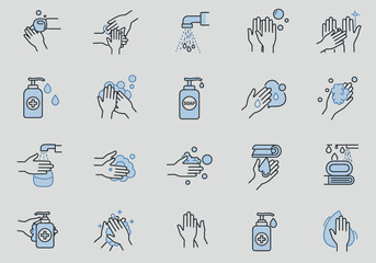 Illustrations depicting essential steps for effective hand hygiene and cleanliness practices to prevent the spread of germs and maintain personal health
