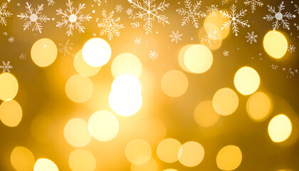 Golden bokeh lights holiday background