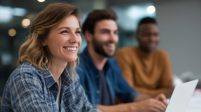Creative Team Brainstorming Ideas in a Modern Meeting Room - Powered by Adobe