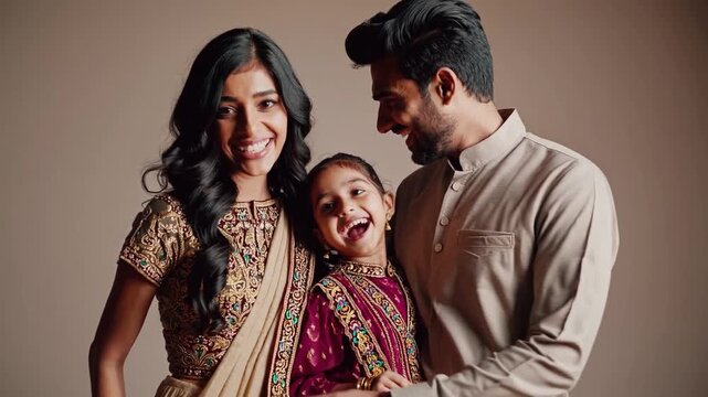 Family celebration in traditional attire during a joyful gathering at a cultural event