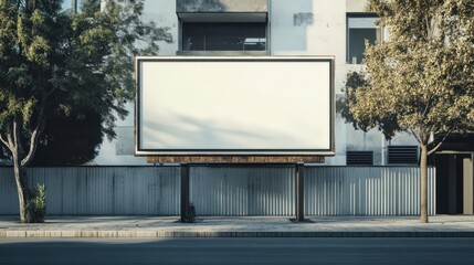 Billboard Construction in the city. An Advertising Mockup