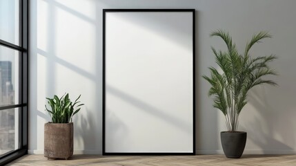 Standing Posters Realistic Mockup on Neutral Background