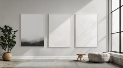 Minimal Wall Poster Realistic Mockup