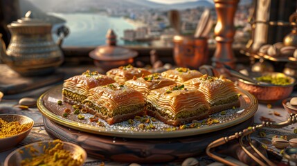 A table adorned with Turkish delight and baklava