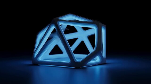 Blue backlit structural model emphasizing cuttingedge design elements.