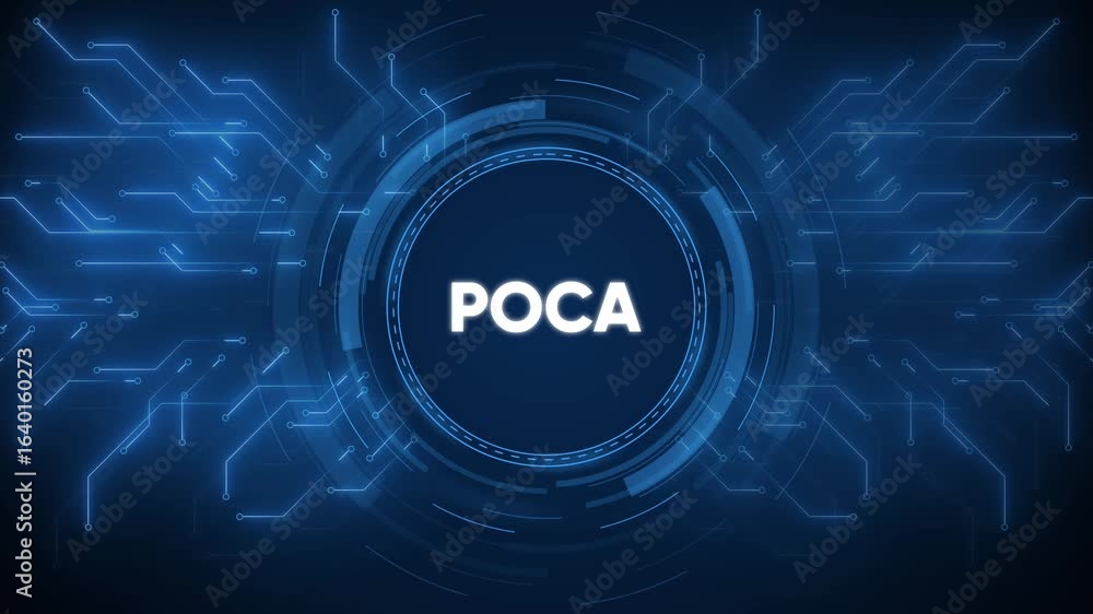 Poster futuristic digital poca concept with circuitry and technology network background