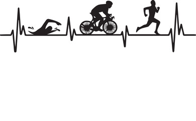 Triathlon Heartbeat Pulse Line