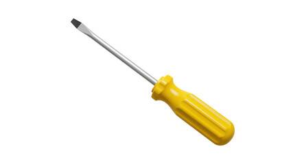 Fototapeta premium Yellow handled screwdriver isolated on transparent background