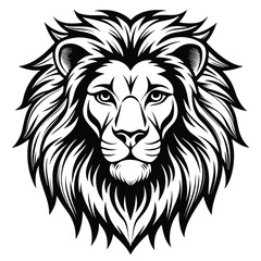 Obraz premium Majestic lion head silhouette isolated on white background