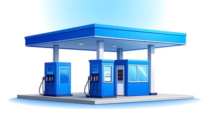 Cartoon gas station illustration