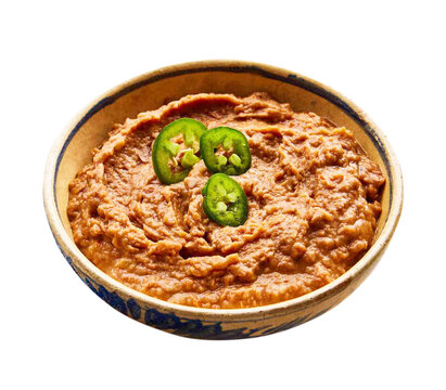 refried beans in bowl