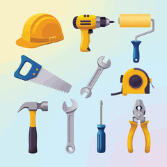 Collection of essential home improvement and construction tools