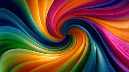 Fototapeta premium Vibrant abstract colorful spiral pattern with a dynamic swirling vortex of bright energetic colors
