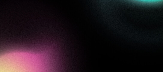 Abstract grainy gradient background. Purple green yellow black grainy background