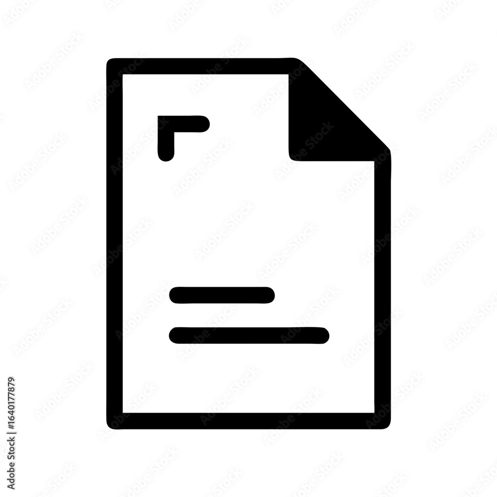 Poster document file icon vector graphic illustration for business paperwork and office files management sy