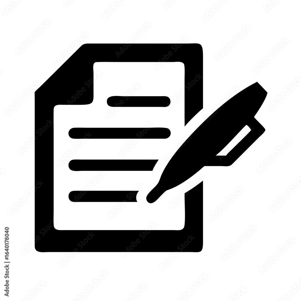 Poster document writing icon vector illustration for content creation and digital marketing strategy use ca
