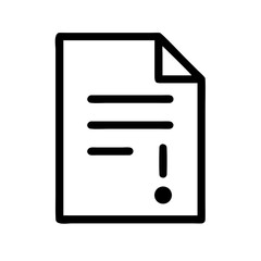 Important document paper with exclamation mark icon vector file for business information and alert notice symbol