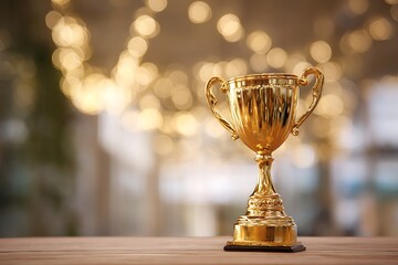 Golden trophy award symbolizing academic success achievement
