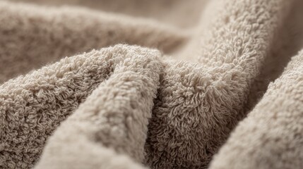 Terry cloth towel macro texture. Neutral palette. Luxurious spa