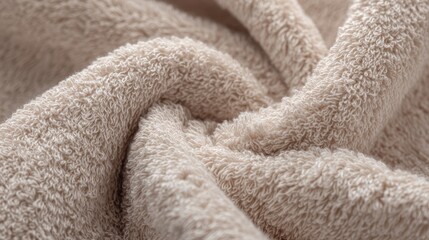 Terry cloth towel macro texture. Neutral palette. Luxurious spa
