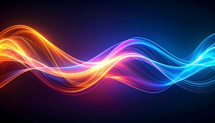 Fototapeta premium Abstract glowing waves in vibrant colors