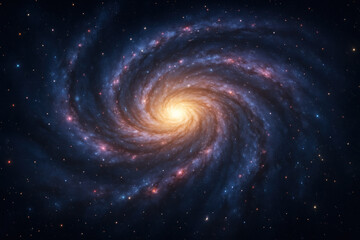 Fototapeta premium Spiraling Galaxy in Deep Space - Illustration