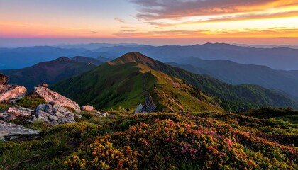 Mountain sunset view landscape