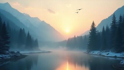 sunrise over the mountains