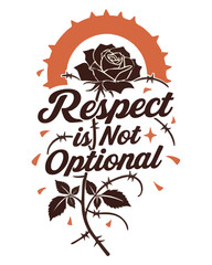 Obraz premium Bold rose and barbed wire tattoo illustration, vintage rebellion message