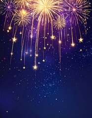 Colorful fireworks night sky display