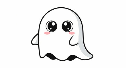 Obraz premium Adorable Cartoon Ghost Illustration