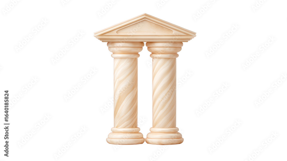 Poster elegant marble columns create classic architectural feature, showcasing intricate details and timele