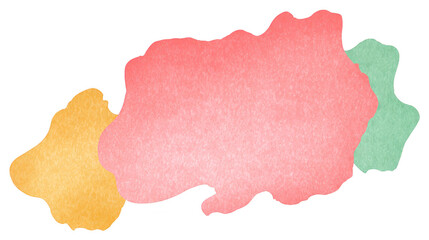 Vibrant watercolor splash in shades of pink, green, and yellow, perfect for creative designs and backgrounds. soft texture adds playful and artistic touch