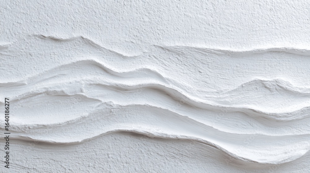 Poster the textured wall features unique wavy patterns in white, creating a clean and modern aesthetic idea