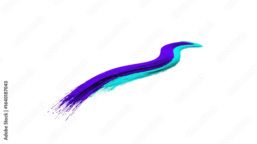 Poster vibrant abstract design featuring flowing lines in shades of purple and turquoise, creating sense of