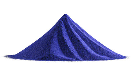 Vibrant pile of blue powder sits prominently, showcasing its rich color and fine texture. mound shape creates striking visual, evoking creativity and artistic potential