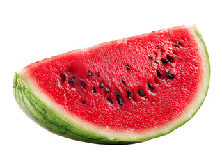 Juicy Watermelon Slice on Black Background Summer Fruit, Refreshing, Healthy, Delicious