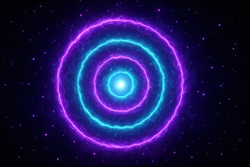 Obraz premium Abstract Glowing Rings in Space, Illustration