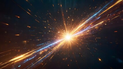 Obraz premium Cinematic lens flare with abstract shapes and motion blur – energetic feel