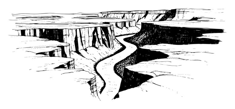 grand canyon national park landscape sketch vector