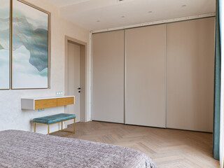 interior design. interior photography of an apartment for rent. One-room apartment with a simple and cozy design. High quality photo