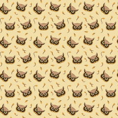 Wise Owl seamless vector pattern